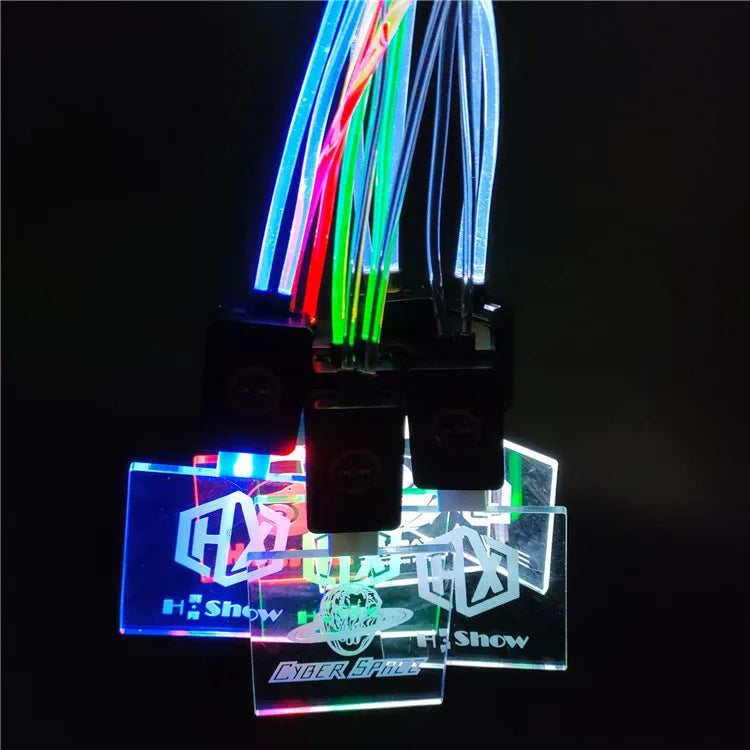 Colorful Card Holder Light up Lanyard High Quality Custom Acrylic Pendant Led Light Display Necklace for Bar