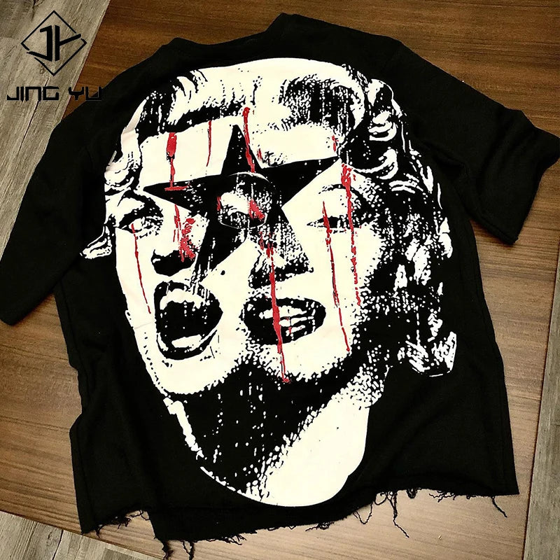 Custom t Shirt Manufacturer Oversized Boxy Cropped t Shirt Heavyweight Thick 100% Cotton Cut Edge Dtg Print Graphic T-shirt