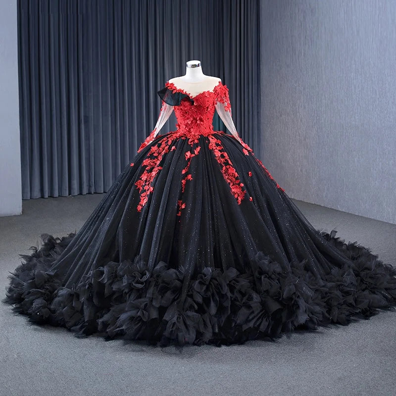 Jancember 231103 Vintage Arab Style Luxurious Appliqued Flower 2022 Evening Party Dresses
