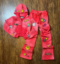 Custom Logo Unisex Female Hoodie Set Outfit Embroidery Acid Wash Distressed Jogger Jogging Sweat Suit Sweatsuit Set Women