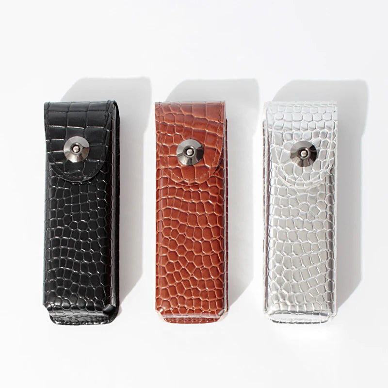 Light Luxury Portable Leather Glasses Box Anti Pressure And Anti Fall Hand Made Folding High Quality PU Glasses Case Wholesale