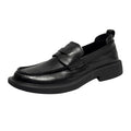 AMPLE New Arrival Men's Autumn Lightweight Black Leather Oxford Gingham Pattern Breathable Anti-Slip Comfortable Casual Slip-On
