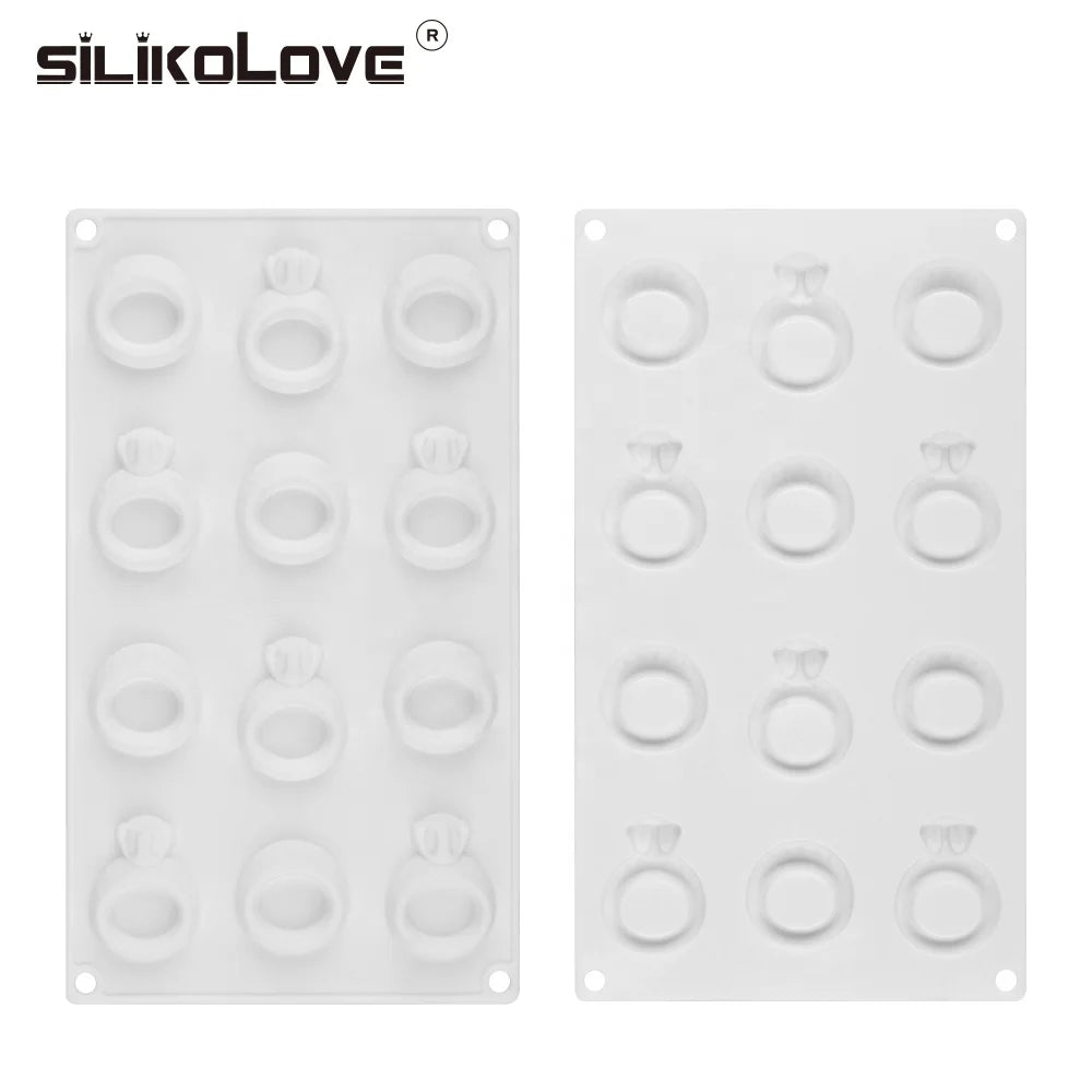 Silicone Chocolate Ring Molds Non-stick BPA Free  Baking Candy Silicone Candy Molds Kit Weeding Decoration
