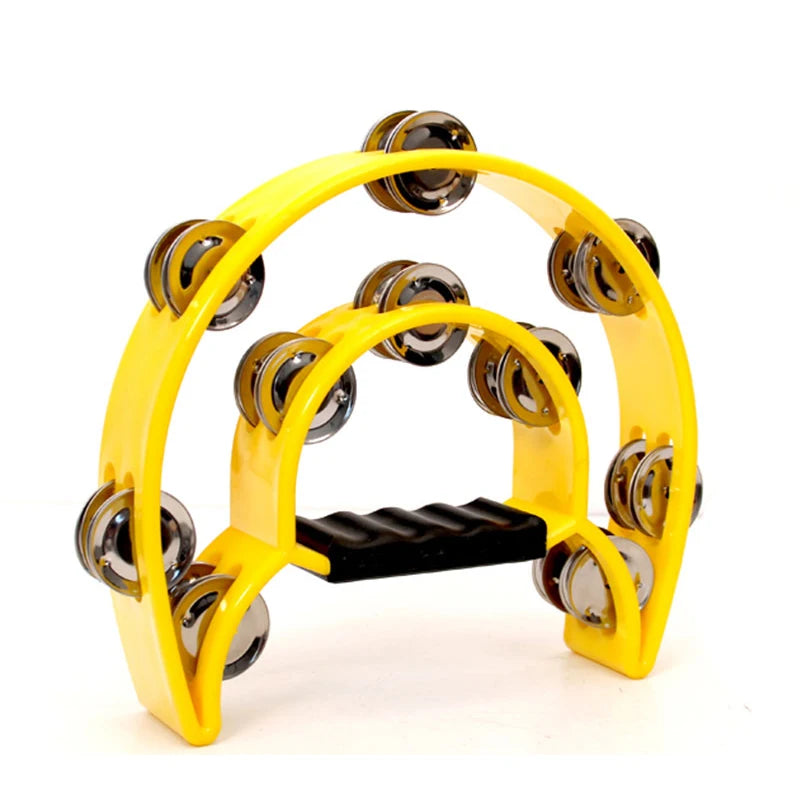 Popular Ktv Small Tambourine for Sale Color Plastic Toy Color Tambourine Drum