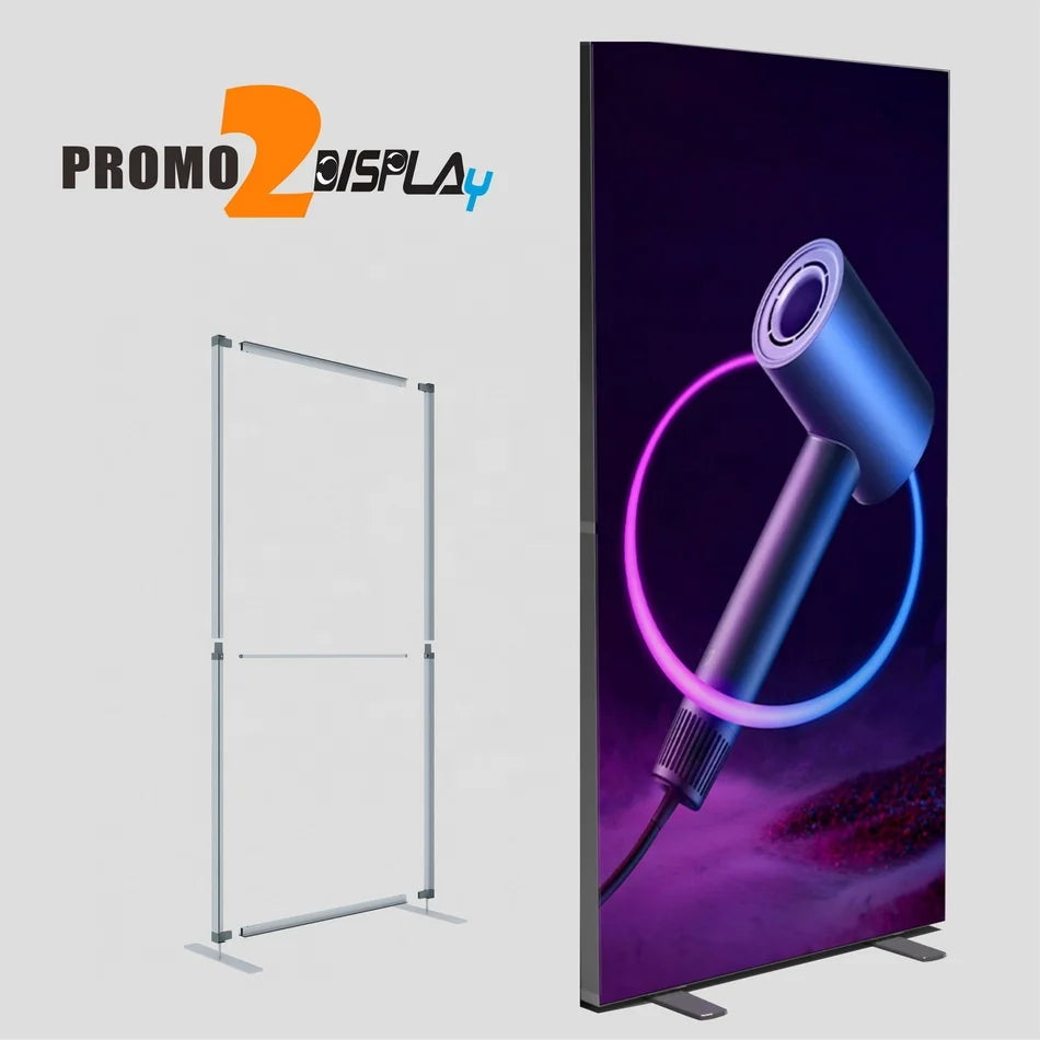 Portable Floor Standing Aluminum Frame Backdrop Stand Custom Printing Tension Fabric Eco-friendly SEG Systems for Trade Show
