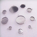 Diy Stainless Steel Bezel Pendant Trays Round Cabochon Settings Trays Pendant Charm