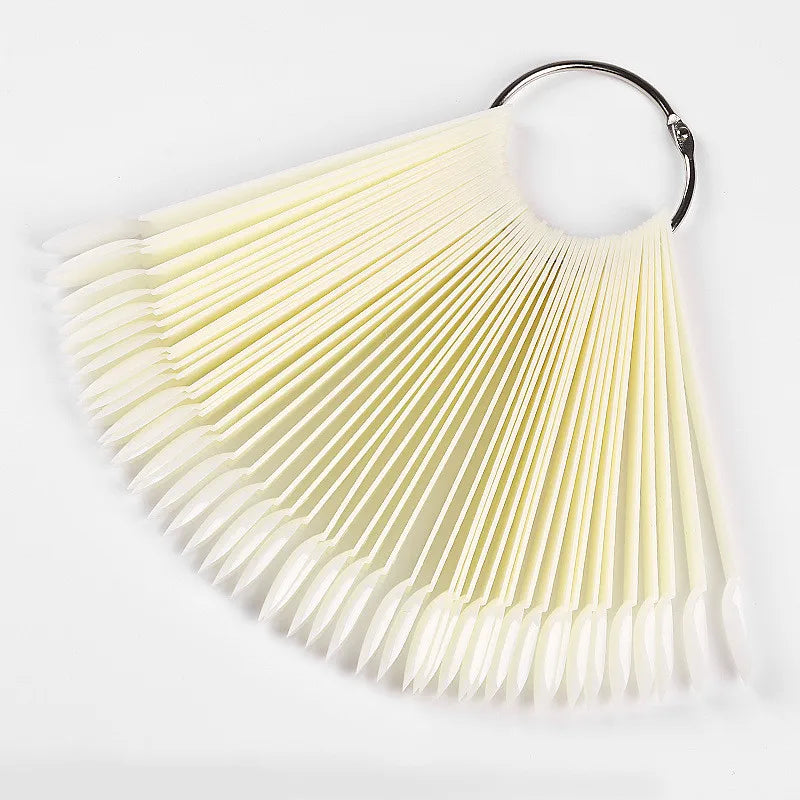 Round Head Hoop Fan-shaped Color Card 50 Pieces/pack Fake Nails Nail Display Color Palette Display Nail Tips