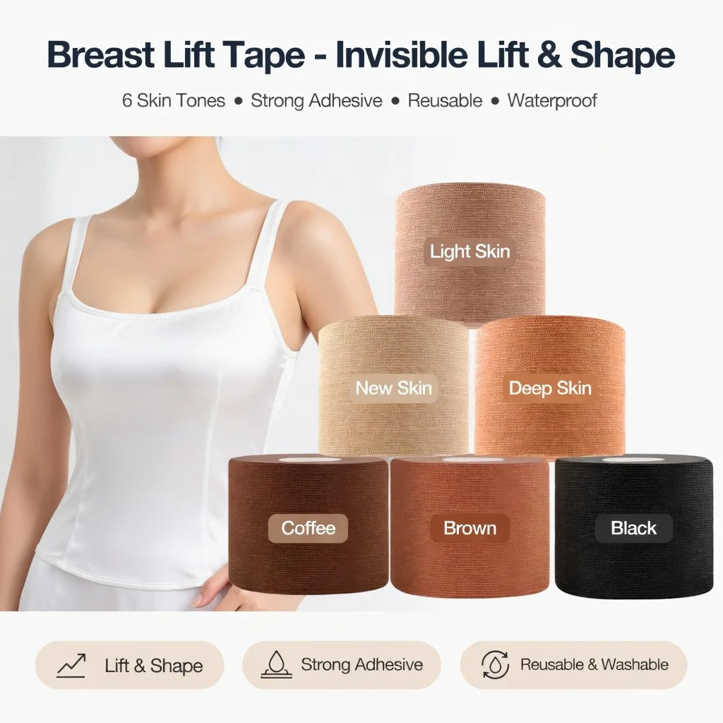 Breast Tape Instant Boob Lift Bra Cups 100% Cotton Elastic Breathable