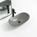 Palici Logo Design Grey Ceramic Wash Hand Basin Coloured Bathroom Vessel Sink Countertop Art Basin