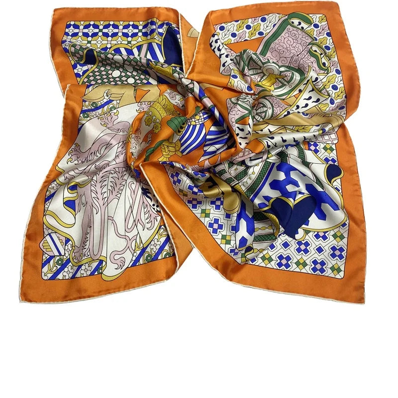Wholesale Ladies Summer Square Silk Scarf Luxury Flower Top Sale Designer Head Scarfs Styles Women Long Silk Scarves Hijabs