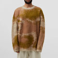 Odm & Oem Manufacturers Men's Jacquard Knitted Jumper Acrylic Mohair Fuzzy Crew Neck Pullover Sweater Customizable Design