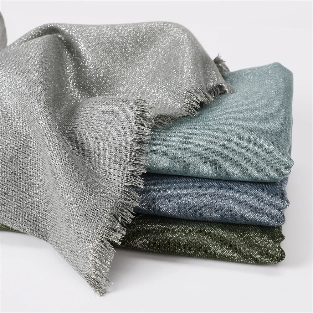 Fashion New Soft Breathable Plain Scarves Shawls Glitter Tassel Scarf Muslim Women Cotton Hijab Scarf