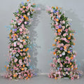 Wholesale Colorful Artificial Wild Flowers Horn Shape Flower Arch for Wedding Decor Wedding Party Decorations