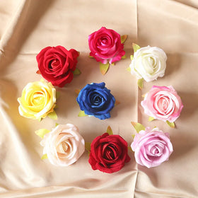 High Quality 7cm Velvet Small Pearl Rose Head Flannelette Rose Wall DIY Rose Flower