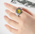 Trend Fashion Mini Ring Watch Square Classic Retro Octagonal Watch Ring Gifts for Women Men