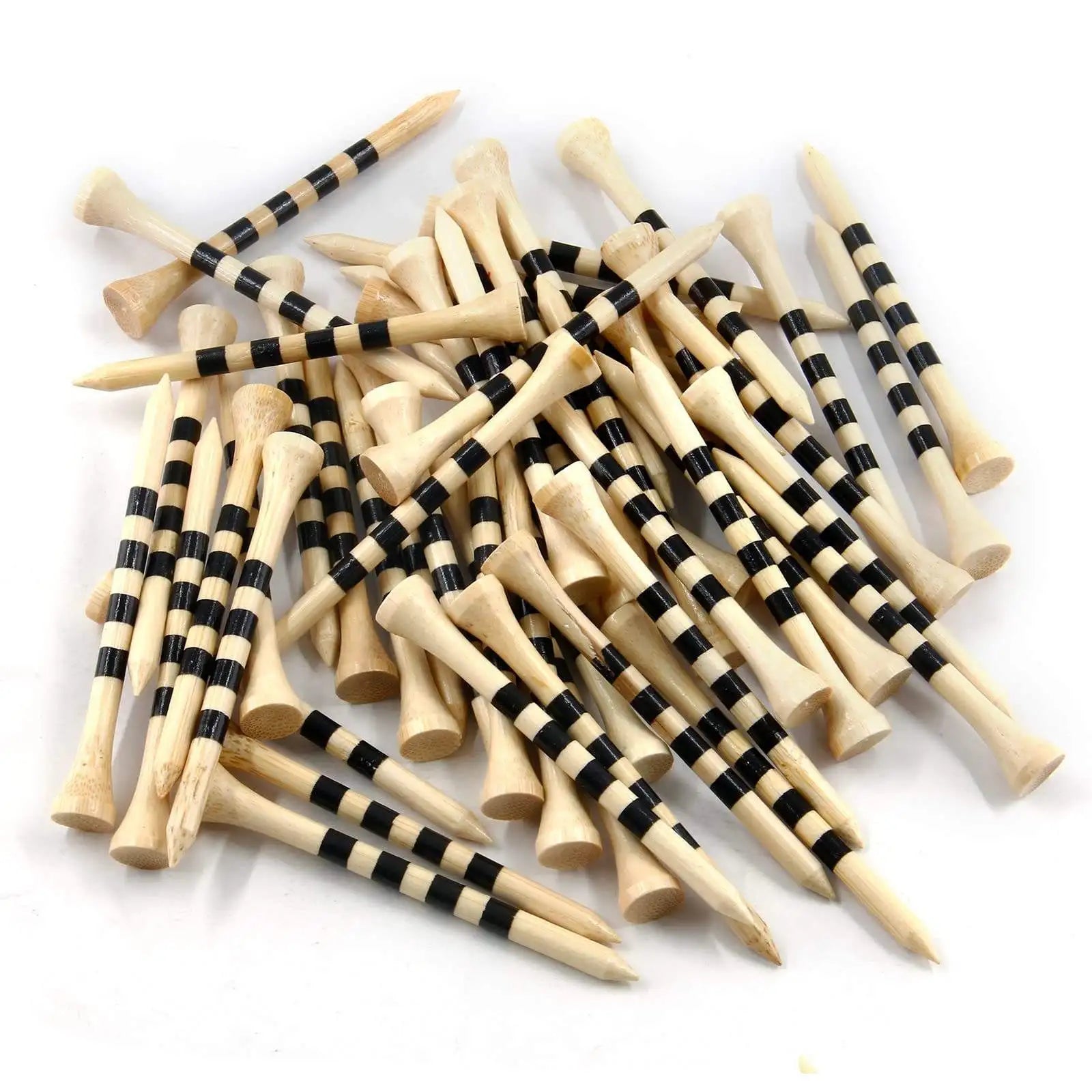 Wholesale Custom Logo Bamboo Golf Tees with Black Stripe Mark Reduced Friction
