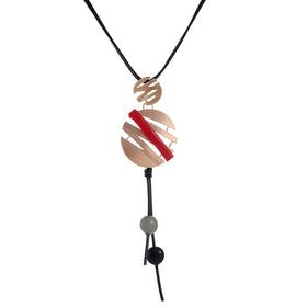 TongLing Vintage Necklace Hollow Out Circular Pendant Long Sweater Necklace for Daily Wearing
