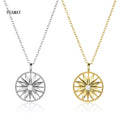 FUAMAY 925 Silver Octagram Star Pendant Necklace Adjustable Rope Chain with Zircon Stone for Wedding or Gift