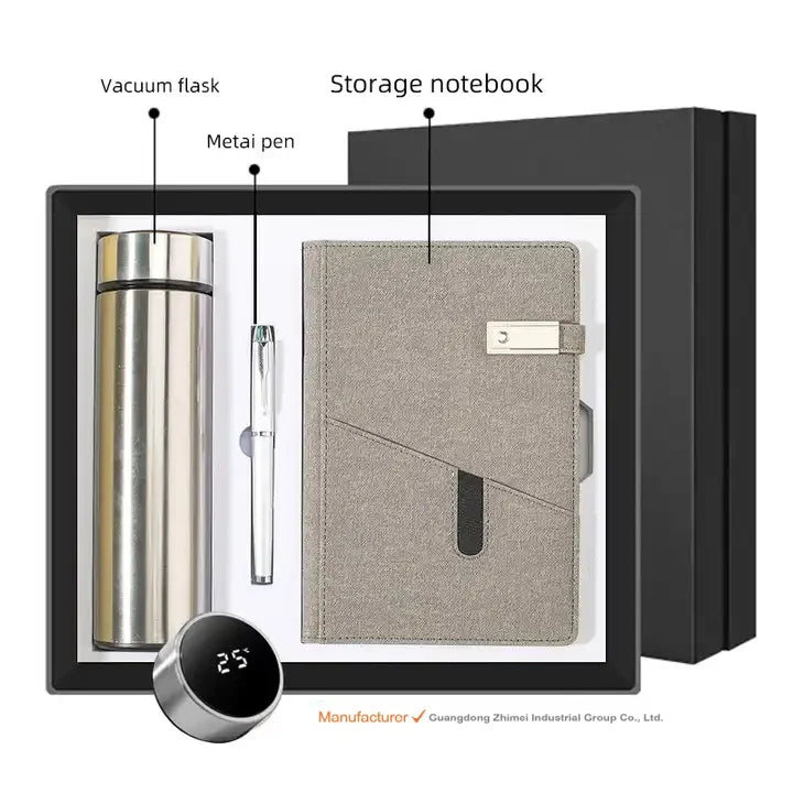 Chimi Vacuum Flask A5 Notebook Pen 3 in 1 Personalized Executive Promotional Gift Sets Corporate