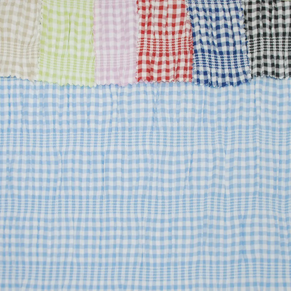 New Fashion Pattern Stylish Woven Bubble Fashion Crinkle Yarn Dyed 60% Polyester 40% Rayon Fabric for Dress Women