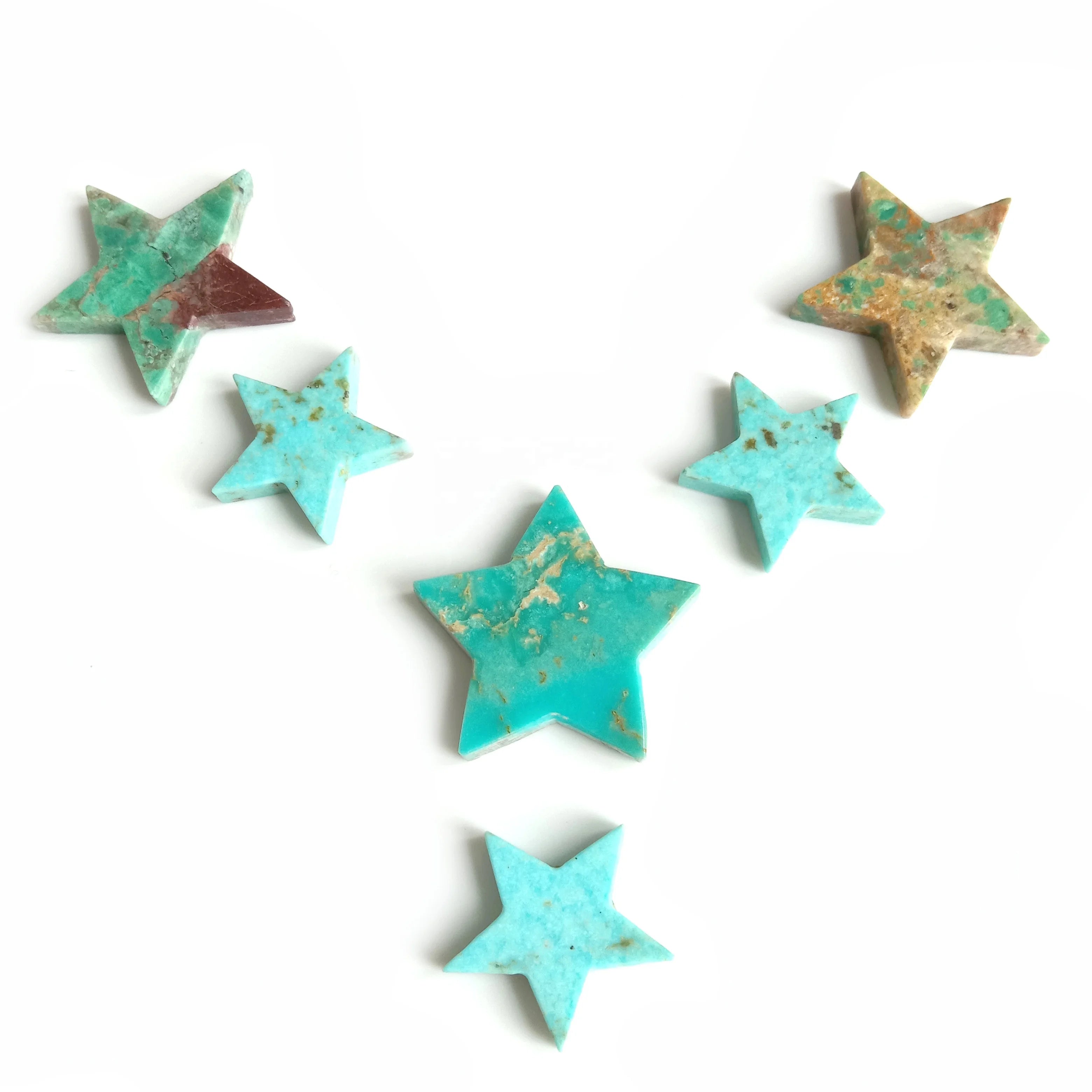 Natural Turquoise Hand Carved Star Loose Gemstone