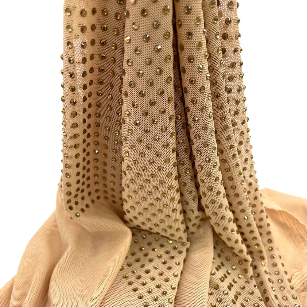 S549 150cm *100cm SS10 Stones Hotfix Stretch Rhinestones Fabric by the Yard Rhinestone Fabric Mesh