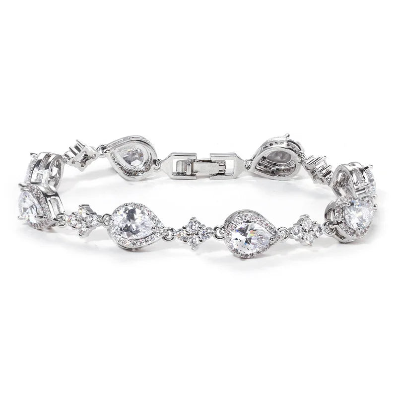Custom Fashion Jewelry Bracelets Exquisite Temperament Lady Luxury Bracelet Crystal Water Drop Zircon Bracelet