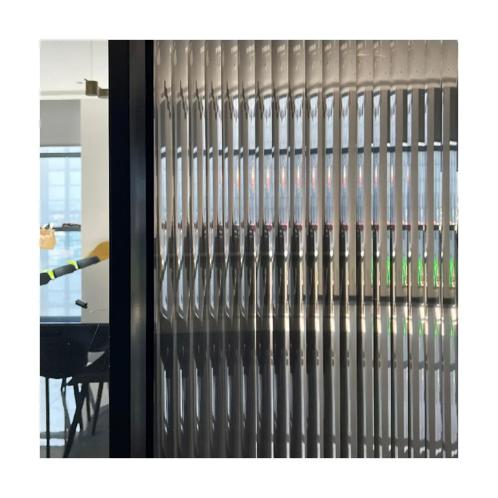 Black Reeded Glass Decorative Film 3D Privacy Window Film Fluted Window Film Sticker