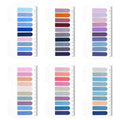 6 Pcs Self-Adhesive Transparent Sticky Tabs Pastel Color Page Markers for Books and Files Color Index Ruler Sticky Notes Flags