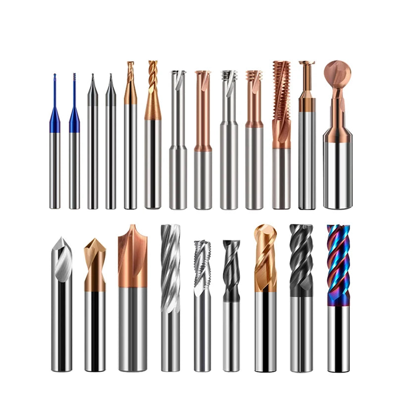 Factory-Source HRC60 Solid Carbide 4-Flute Tin Coated Flat Fresa End Mill High-Speed Customized OEM 4mm Shank Diameter New ODM