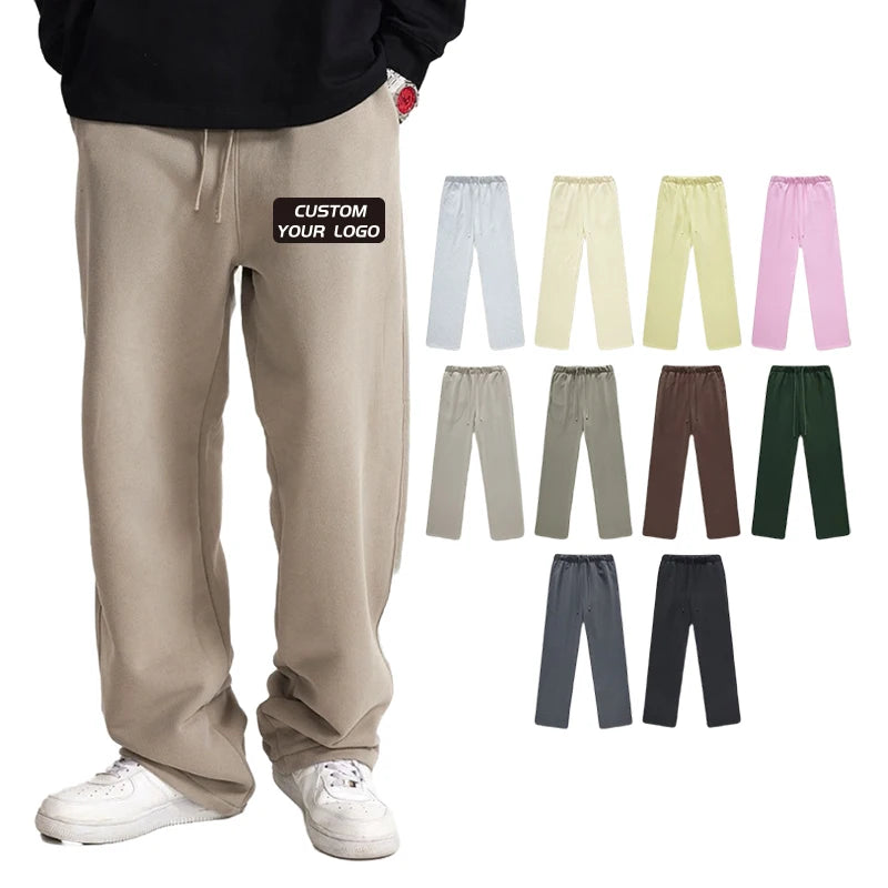 Customized Design Jogger Sweatpants for Fall Straight Leg Casual Mid-Waist Style