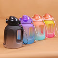 1500ml Sports Colorful Gradient Bottle Big Capacity Trending Gym Plastic Water Bottle