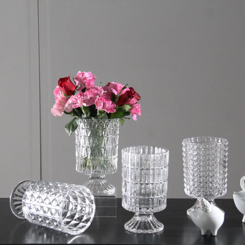 Modern Round Cylinder Vase Clear Glass & Crystal Wholesale Houseware Cheap Glass Vases for Home Decoration Flowers