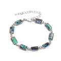 Unique Abalone Shell Bracelet Custom Jewelry Rectangle Shape Couple Bracelet for Women Men With Tail Chain