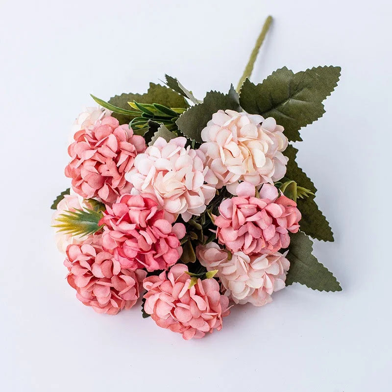 New Style 10 Heads Artificial Silk Hydrangea Flower for Home