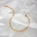 Fashion Jewelry Real Gold Plated Stainless Steel Chain Bracelets for Woman Approx 6.7 Inch 1650592