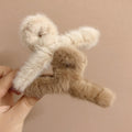 Autumn and Winter Furry Hair Accessories Girl's Back Head Clip Shark Clip