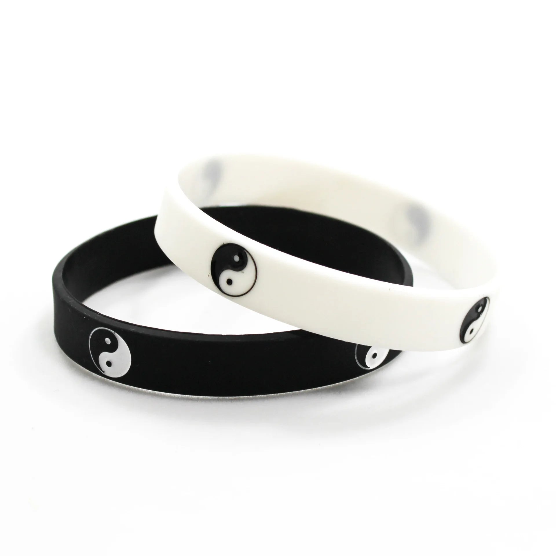 Cool Tai Chi Silicone Wristband Black White Color Sports Rubber Silicone Bracelets Bangles Fashion Jewelry Gifts Hot Sale