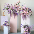 Factory Wholesale Elegant Purple Rose Hanging Floral Arrangement Luxury 100cm Wedding Stage Decor Event Aisle Floor Table MegaBDM