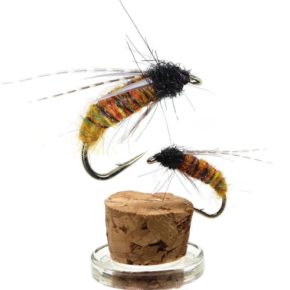 Caddis Nymph Pupu Fly Fishing Fast Sinking Fly for Trout Brass Fishing Lures #10 #12 #14