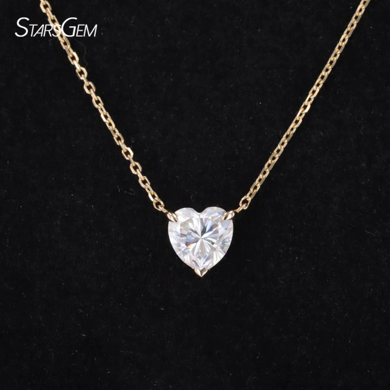 14k Soild Gold 3ct E VS1 IGI Heart Shape Lab Grown Diamond Jewelry Womens Pendant Necklace