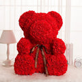 Valentine'a Day Gift Rose Bear in Gift Box Top Seller Customized Artificial Pe Flower Bears Rose Bear