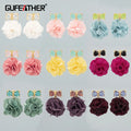ME25 18K Gold Plated Copper Zircon Handmade DIY Flower Pendants Earring Making Jewelry Findings Components Nickel Free 6pcs/Lot