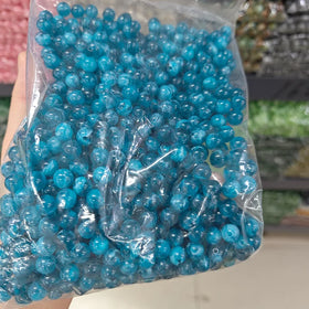 Factory Wholesale Acrylic Round Beads Plastic Beads Two-color Sapphire Blue Loose Beads