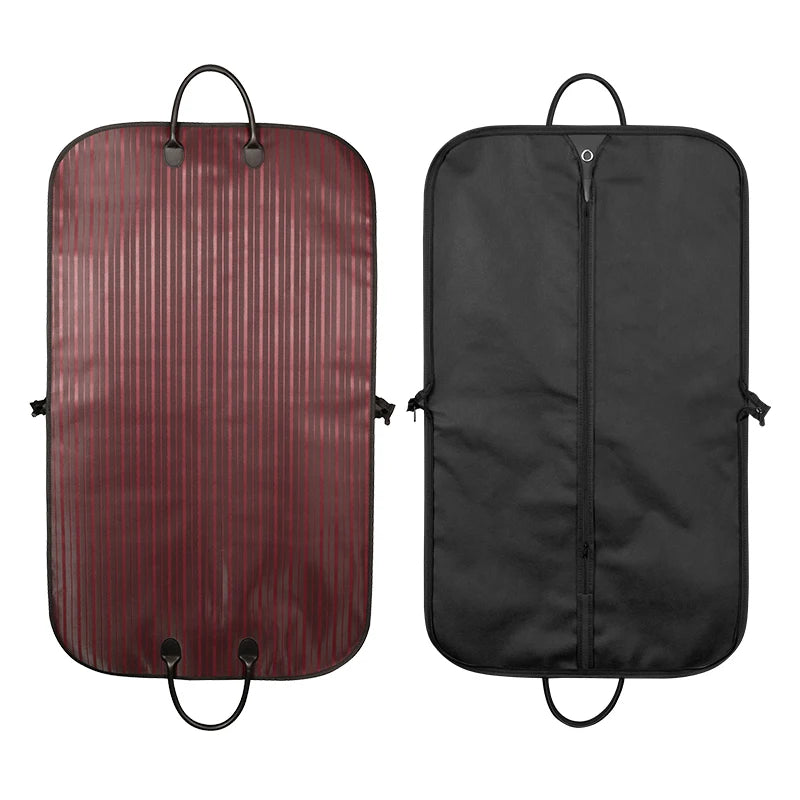 Custom Print LOGO Oxford Leather Red Waterproof Dustproof Suits Garment Bag with Zip Lock for Suit Cover MegaBDM