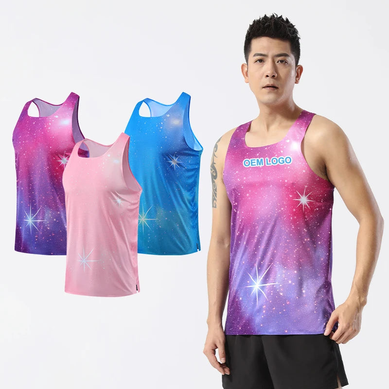 Unisex Lightweight Marathon Tank Top Custom Breathable Best Workout Sleeveless Shirt for Track Field Running Men Summer Sports