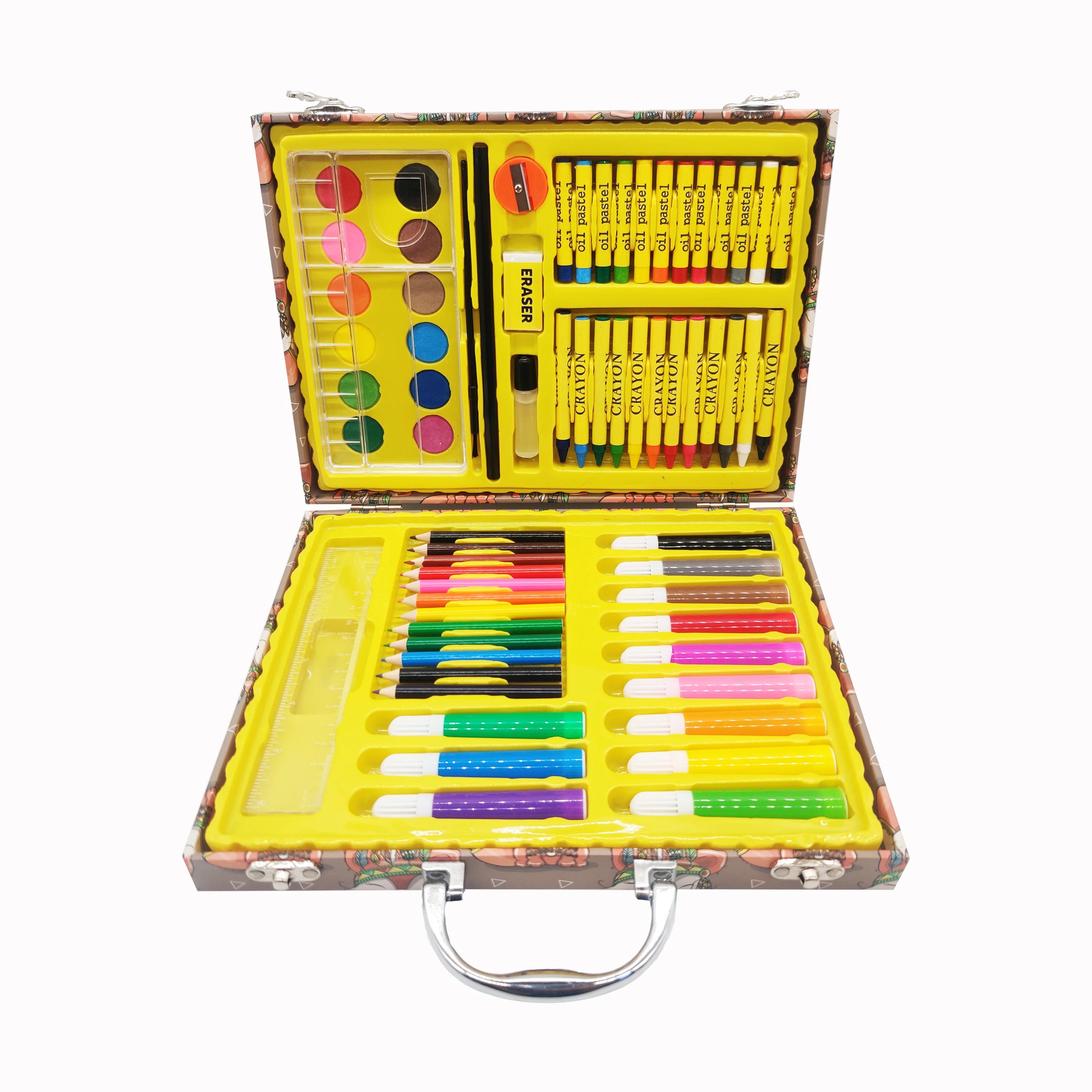 68-Piece Colorful Pencil and Oil Painting Art Set Kids' Drawing Stationery Kit Gift for Young Artists