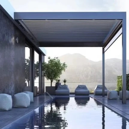 AS2047 Australia TOMA Fashion Motorized Waterproof Aluminum Roof Louver Automatic Rainproof Louver Pergola Aluminium Outdoor