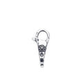 Trendy Oxidized 925 Sterling Silver Flower Shaped Necklace Double End Clasp Connector Lock for Bracelet