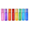 Customized 10ml Transparent Mini Refillable Cylinder Glass Perfume Roll Bottle Roller Screw Top Lid Screen Printing CE Certified